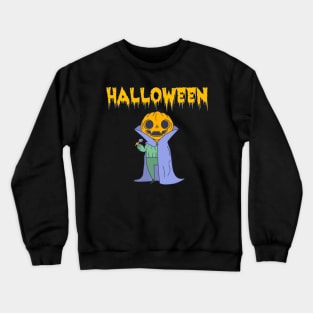Halloween Pumpkin Vampire Crewneck Sweatshirt